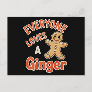 Everyone Loves A Ginger Christmas Xmas Gingerbread Holiday Postcard