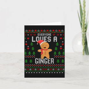 Everyone Loves A Ginger Red Hair Ugly Christmas Gi Card