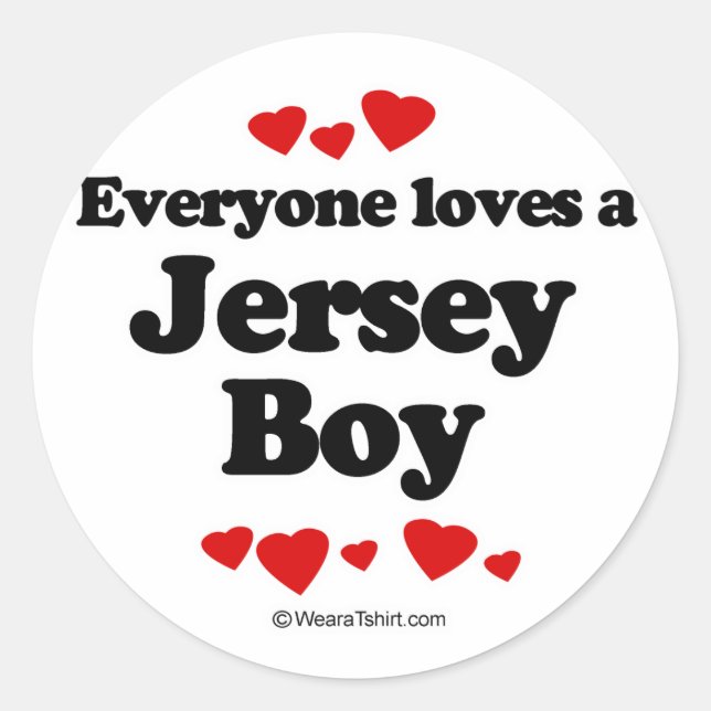 Everyone loves a Jersey boy Classic Round Sticker (Front)