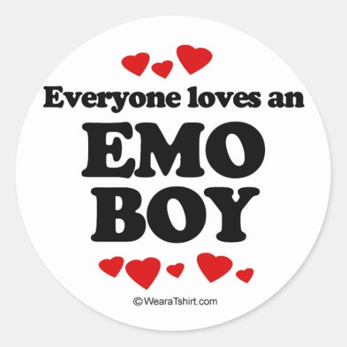 Everyone loves an Emo boy Classic Round Sticker