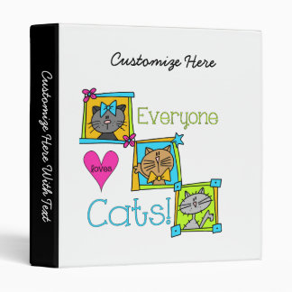 Everyone Loves Cats 3 Ring Binder