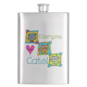 Everyone Loves Cats Hip Flask