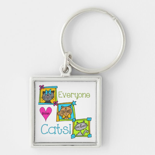 Everyone Loves Cats Keychain (Front)