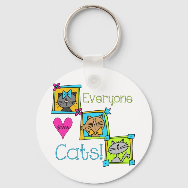 Everyone Loves Cats Keychain (Front)