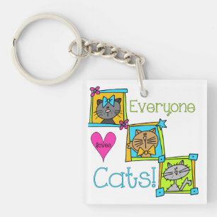 Everyone Loves Cats Keychain