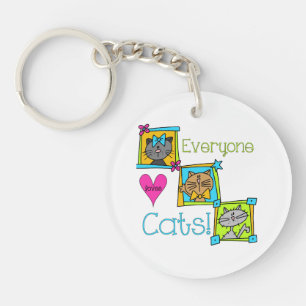 Everyone Loves Cats Keychain