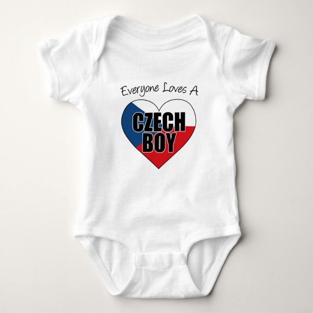 Everyone Loves Czech Boy Baby Bodysuit (Front)