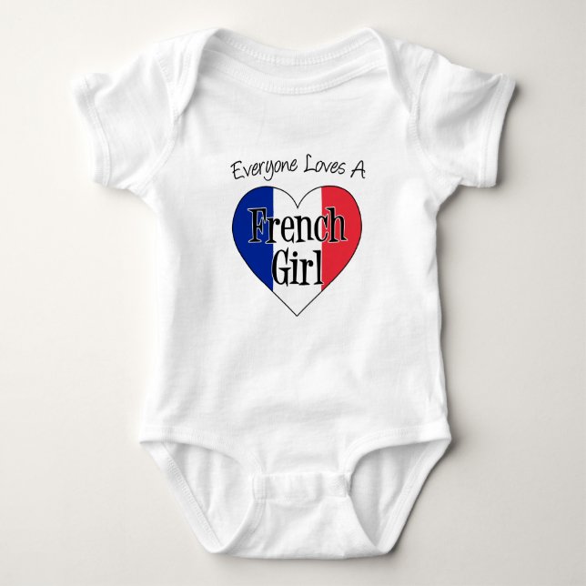 Everyone Loves French Girl Baby Bodysuit (Front)