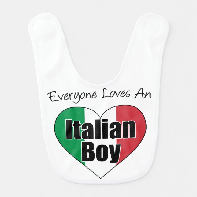Everyone Loves Italian Boy Bib (Front)