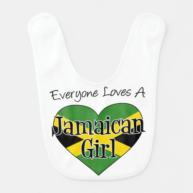 Everyone Loves Jamaican Girl bib (Front)