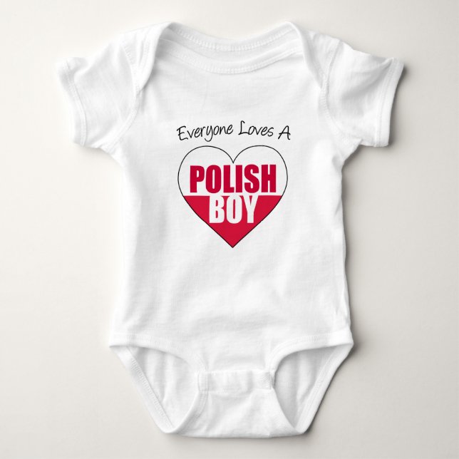 Everyone Loves Polish Boy Baby Bodysuit (Front)