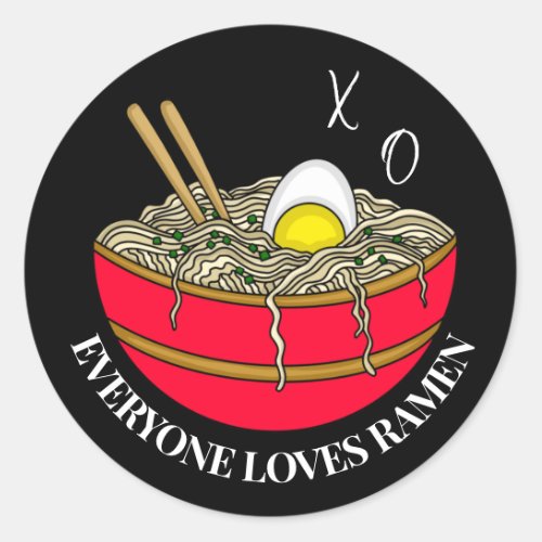 Everyone Loves Ramen  Funny Food Pun Magnet Classic Round Sticker