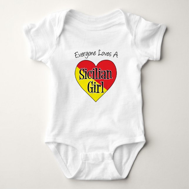 Everyone Loves Sicilian Girl Baby Bodysuit (Front)