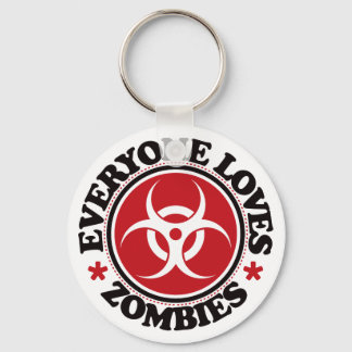 Everyone Loves Zombies - Red Keychain