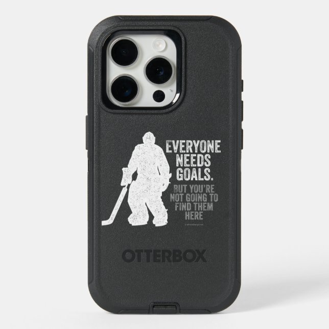 Everyone Needs Goals (hockey) iPhone 15 Pro Case (Back)