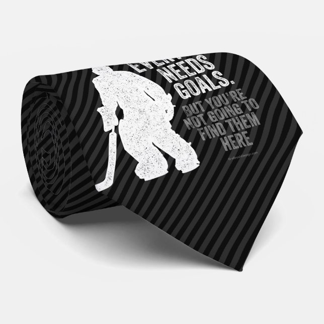 Everyone Needs Goals (Hockey) Neck Tie (Rolled)