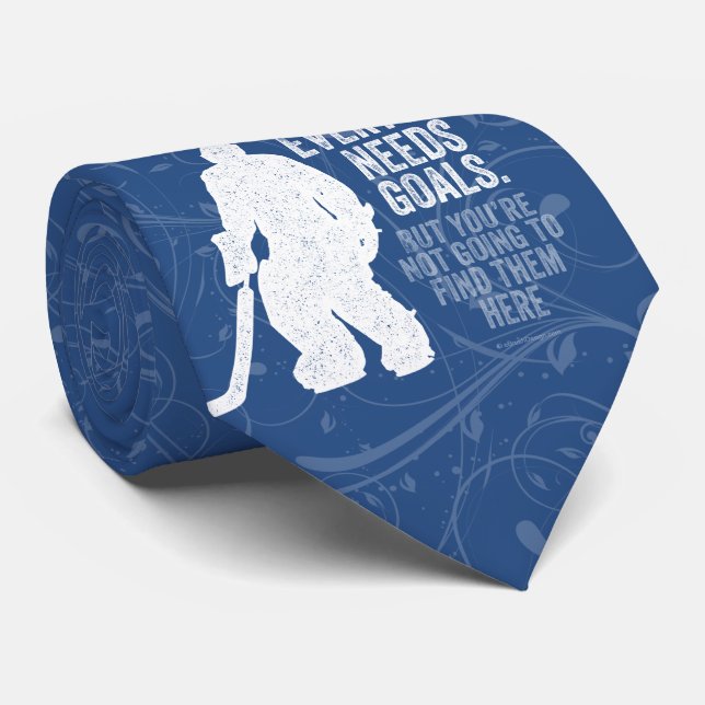 Everyone Needs Goals (Hockey) Neck Tie (Rolled)