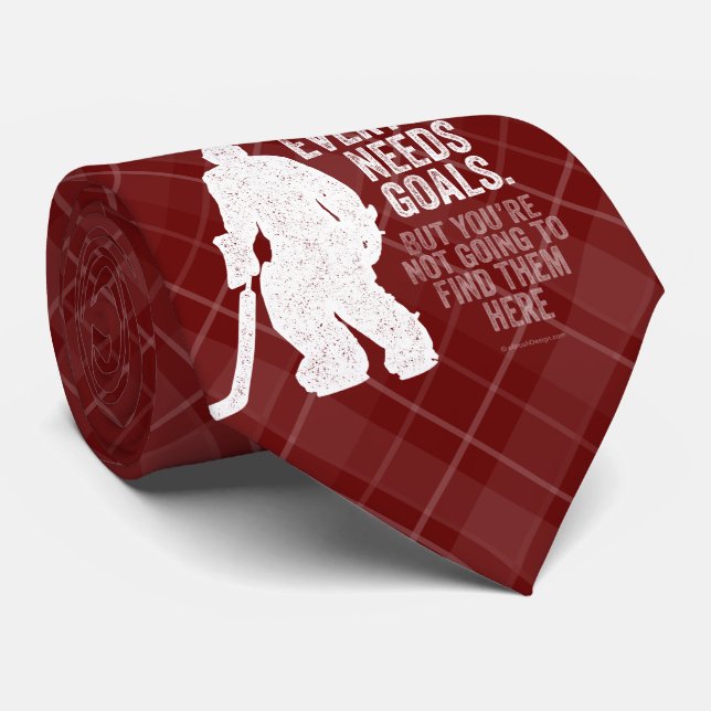 Everyone Needs Goals (Hockey) Neck Tie (Rolled)
