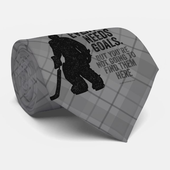 Everyone Needs Goals (Hockey) Neck Tie (Rolled)