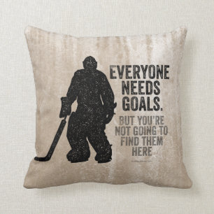 Everyone Needs Goals (Hockey) Throw Pillow