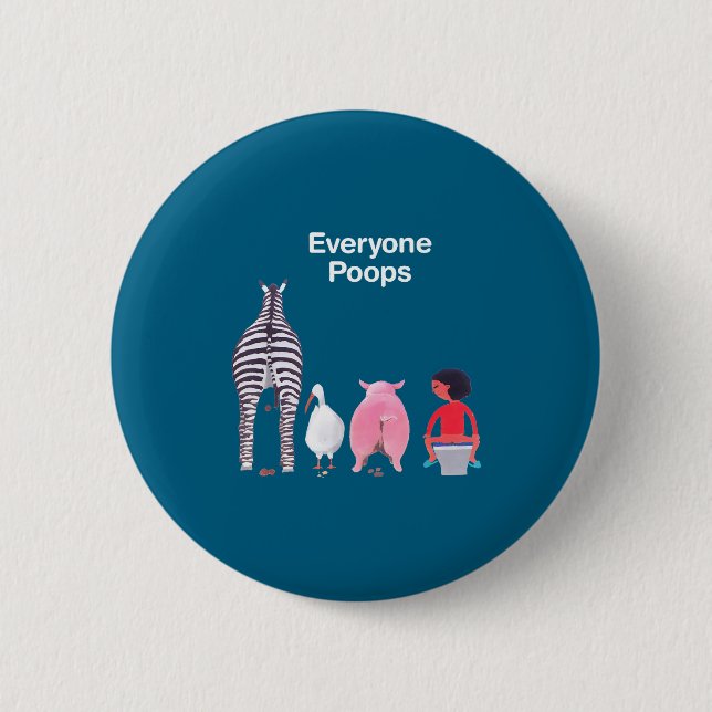 Everyone Ops Funny Zebra G Toilet Humor  Button (Front)