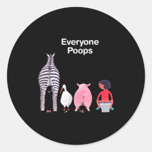 Everyone Ops Funny Zebra G Toilet Humor  Classic Round Sticker