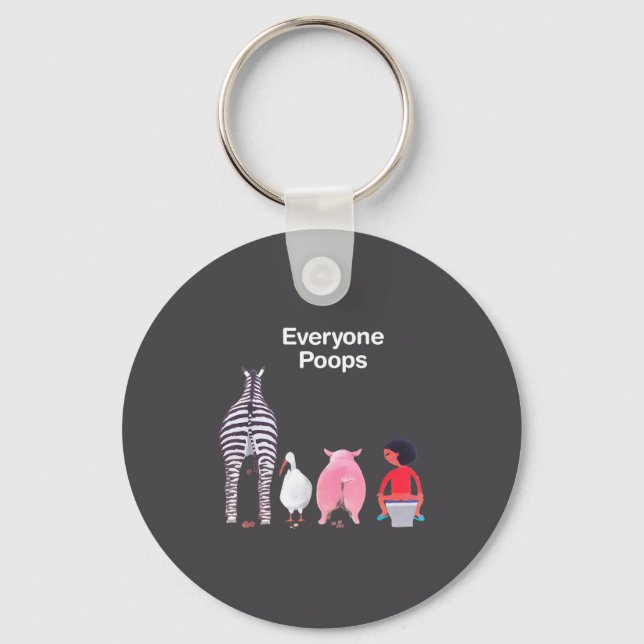 Everyone Ops Funny Zebra G Toilet Humor  Keychain (Front)