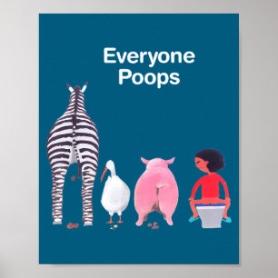 Everyone Ops Funny Zebra G Toilet Humor  Poster
