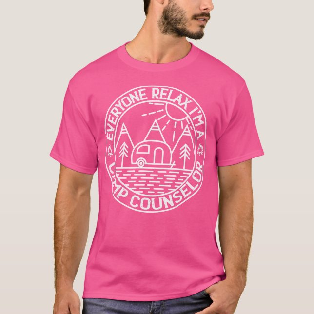 Everyone Relax I'M A Camp Counselor Retro Camp Cou T-Shirt (Front)