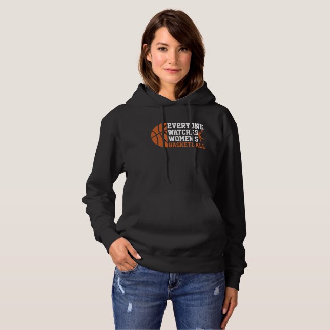 Everyone Watches Womens white Basketball Hoodie (Front Full)
