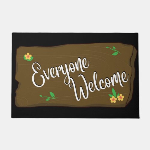 Everyone Welcome doormat black