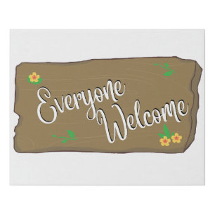 Everyone Welcome Faux Canvas Print