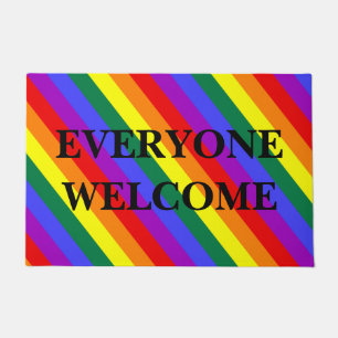 Everyone Welcome LGBT Colors Doormat