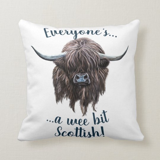 highland cow throw pillow