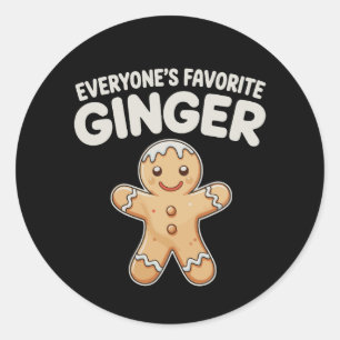 Everyone's Favorite Ginger Gingerbread Christmas Classic Round Sticker