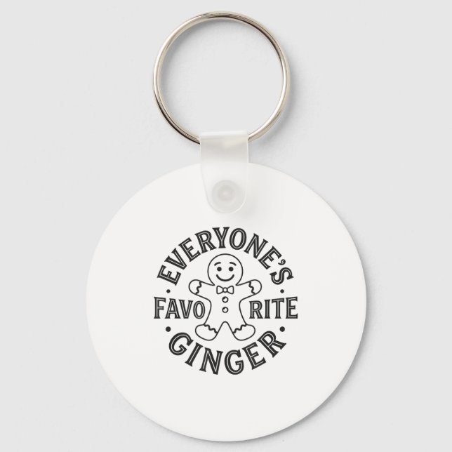 Everyone's Favorite Ginger T Funny Gingerbread Man Keychain (Front)