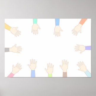 Everyone's hands, connecting hands. poster