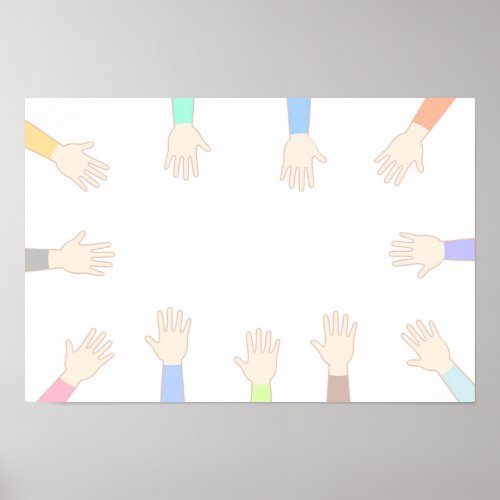 Everyone's hands, connecting hands. poster