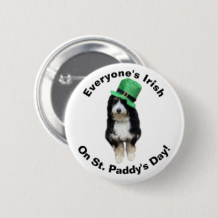Everyone's Irish on St Paddy's Day cute dog in hat Button
