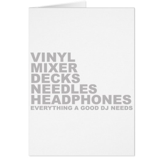 Everything A Good DJ Needs Cards (Front)