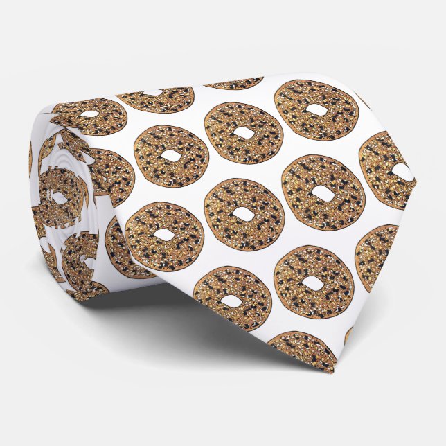 Everything Bagel Bread Baker Foodie Pastry Chef Neck Tie (Rolled)