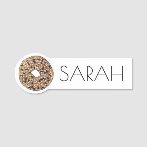 Everything Bagel Bread Bakery Baked By Pastry Name Tag