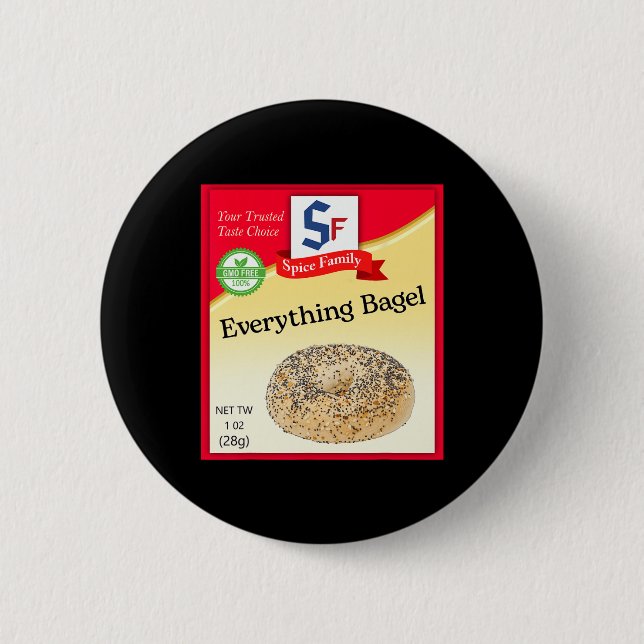 Everything Bagel Condiment Costume Holiday Spice C Button (Front)