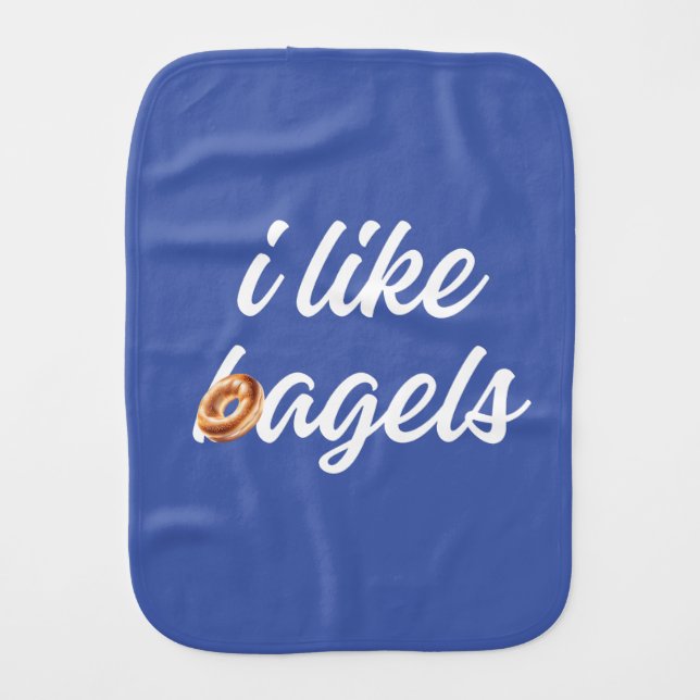 Everything bagel lovers i like bagels minimalist baby burp cloth (Front)