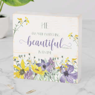 Everything Beautiful - Ecc 3:11 Wooden Box Sign