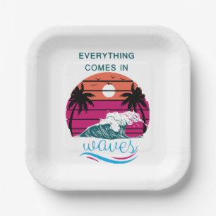 Everything Comes in Waves Paper Plates