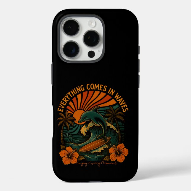 Everything Comes In Waves Retro Case-Mate iPhone Case (Back)