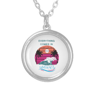 Everything Comes in Waves Silver Plated Necklace