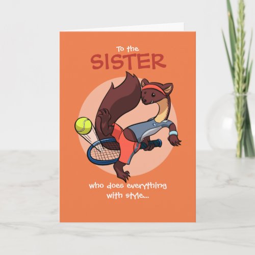 Everything Done with Style Tennis Marten Cartoon Card