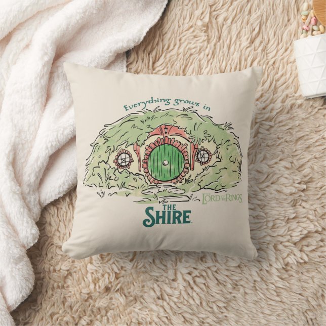 Everything Grows in THE SHIRE™ Throw Pillow (Blanket)
